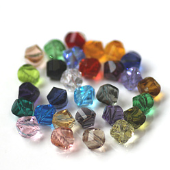 Color mezclado Imitación perlas de cristal austriaco, aaa grado, facetados, polígono, color mezclado, 10 mm, agujero: 0.9~1 mm