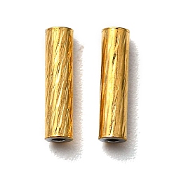 Настоящее золото 18K 304 шарики из нержавеющей стальной трубы, колонка, реальный 18 k позолоченный, 8x2 мм, отверстие : 0.8 мм