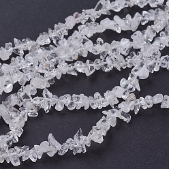 Clair Brins de perles de cristal de quartz, perles de cristal de roche, clair, 3~5x3~5mm, Trou: 1mm, 31~32 pouce