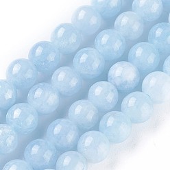 Natural Gemstone Natural Gemstone Beads Strands, Imitation Aquamarine, Round, Light Sky Blue, 8mm, Hole: 1.2mm, about 46~48pcs/strand, 14.8 inch~15 inch(37.5~38cm)