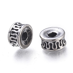 Antique Silver 304 Stainless Steel Beads, Column, Antique Silver, 7.5x4.5mm, Hole: 2.5mm