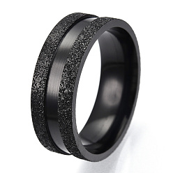 Electrophoresis Black 201 рифленое кольцо из нержавеющей стали для мужчин и женщин, электрофорез черный, внутренний диаметр: 20 мм, широк: 8 мм