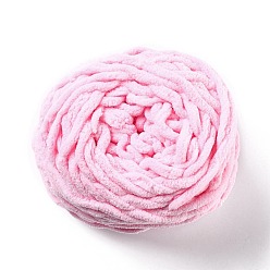 Бледно-Розовый Мягкая пряжа для вязания крючком, толстая пряжа для шарфа, пакет, изготовление подушек, розовый жемчуг, 7~8 мм, 65.62 ярд (60 м) / рулон