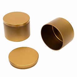 Golden Iron Candle Tins, with Lids, Empty Tin Storage Containers, Golden, 8x6cm
