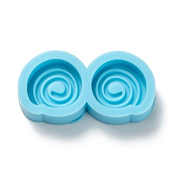 Deep Sky Blue DIY Pendant Silicone Molds, for Earring Makings, Resin Casting Molds, For UV Resin, Epoxy Resin Jewelry Making, Donuts, Deep Sky Blue, 15.5x31x6mm, Inner Diameter: 12x12.5mm