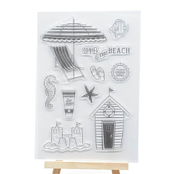 Прозрачный Пластиковые штампы на тему пляжного отдыха, для diy scrapbooking, фотоальбом декоративный, изготовление карт, прозрачные, 160x110 мм