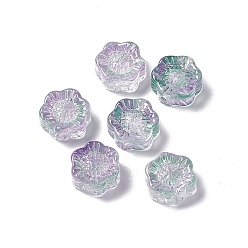 Pourpre Moyen Des perles de verre électrolytique, tournesol, pour la fabrication de bijoux, support violet, 12.5x11.5x6mm, Trou: 1mm