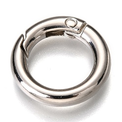 Platinum Zinc Alloy Spring Gate Rings, O Rings, Platinum, 20x3.5mm, Inner Diameter: 13mm