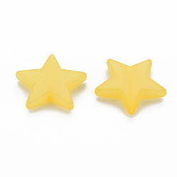 Yellow Imitation Jelly Acrylic Beads, Star, Yellow, 20.5x22x5mm, Hole: 1.8mm, about 500pcs/500g