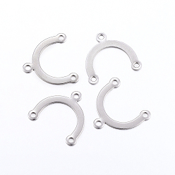 Stainless Steel Color 304 Stainless Steel Links, Chandelier Component Links, 3 Loop Connectors, Stainless Steel Color, 14.5x16x0.5mm, Hole: 1.2mm