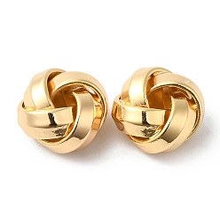 Real 18K Gold Plated Brass Beads, Knot, Real 18K Gold Plated, 8.5x5mm, Hole: 1.8~2mm