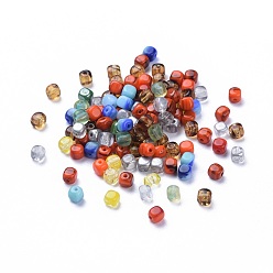 Mixed Color Transparent & Opaque Czech Glass Beads, Square, Mixed Color, 3.5x3.5x3.5mm, Hole: 0.8mm, about 720pcs/bag