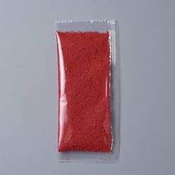 Rouge Poudre de mousse décorative, pour terrariums, remplissage de matériau de résine époxy bricolage, rouge, sac d'emballage: 125x60x8 mm