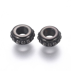 Gunmetal 304 Stainless Steel Spacer Beads, Ring, Gunmetal, 6.5x3mm, Hole: 3mm