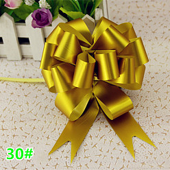 Gold Flower Pull Bows, Gift Ribbon For Wedding Birthday Party Decoration, Gold, 120x3cm, 30strands/box