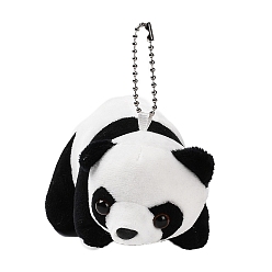 Blanc Peluche en coton pp de dessin animé, jouet animal en peluche doux, panda, pendentifs, décorations, pour les filles et les garçons, cadeau, blanc, 130mm
