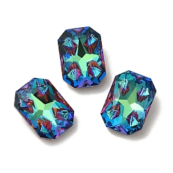 Sphinx Glass Rhinestone Cabochons, Point Back & Back Plated, Faceted, Rectangle, Sphinx, 14x10x5mm