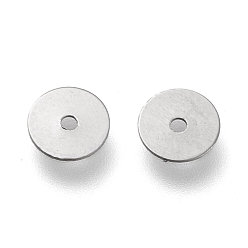 Stainless Steel Color 304 Stainless Steel Spacer Beads, Flat Round, Stainless Steel Color, 6x0.2mm, Hole: 1mm