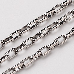 Stainless Steel Color 304 Stainless Steel Box Chains, Unwelded, Stainless Steel Color, 2x2mm