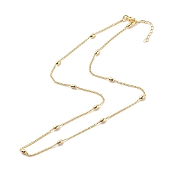 Real 18K Gold Plated Brass Satellite Chains Necklace for Women, Cadmium Free & Lead Free, Real 18K Gold Plated, 17.56 inch(44.6cm)