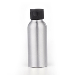 Noir Bouteilles rechargeables vides en aluminium de 100 ml, avec couvercles rabattables en plastique, pour les huiles essentielles produits chimiques de laboratoire d'aromathérapie, noir, 11.55x4 cm, capacité: 100 ml