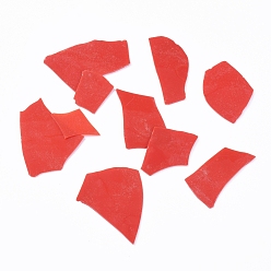 Red COE 90 Fusible Confetti Glass Chips, for DIY Creative Fused Glass Art Pieces, Red, 5.5~62.5x2.5~35x0.1~1.5mm