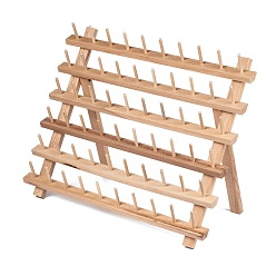 BurlyWood 60 carretes de madera maciza bordado de hilo titular de soporte estante, burlywood, 32x40 cm