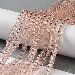 Salmon Glass Beads Strands, Faceted, Rondelle, Salmon, 10x8mm, Hole: 1mm, about 65~66pcs/strand, 20.8~21.2 inch(53~54cm)
