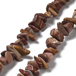 Fossile Naturelles pétrifiés perles de bois brins, puce, 2~8.5x5~12.5x5~8mm, Trou: 1mm, 31.50~31.89'' (80~81 cm)