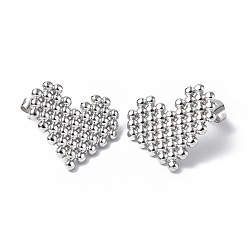 Stainless Steel Color 304 Stainless Steel Heart Stud Earrings for Women, Stainless Steel Color, 18x20mm, Pin: 0.8mm