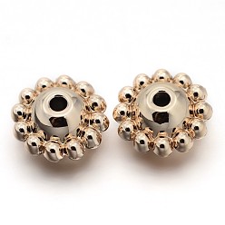 Light Gold Nickel Free & Lead Free Alloy Spacer Beads, Long-Lasting Plated, Flat Round, Light Gold, 9x5mm, Hole: 1mm