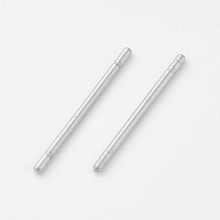 Stainless Steel Color 304 Stainless Steel Stud Earring Findings, Stainless Steel Color, 14~15x0.7mm, Pin: 0.8mm