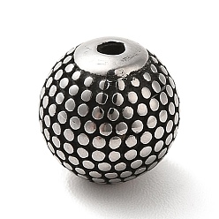 Plata Antigua 304 bolas de acero inoxidable, rondo, plata antigua, 9x9.5 mm, agujero: 1.6 mm