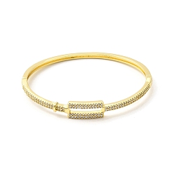 Настоящее золото 18K Прозрачный кубический цирконий полый прямоугольный браслет на петлях, украшения из латуни для женщин, реальный 18 k позолоченный, внутренний диаметр: 2x2-1/4 дюйм (5x5.85 см)