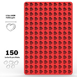 Cœur Moules à cire de silicone de qualité alimentaire, pour la fabrication artisanale de perles de sceau de cire bricolage, firebrick, motif de coeur, 300x200mm