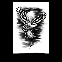 Черный Съемные временные водостойкие татуировки с изображением совы, бумажные наклейки, чёрные, 21x14.8 см