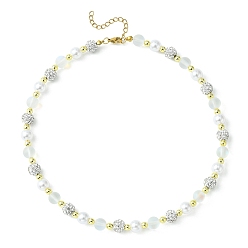 Clair Bracelet de perles en pierre de lune synthétique, hématite et perles en plastique, clair, 15.71 pouce (39.9 cm)