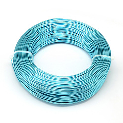 Dark Turquoise Round Aluminum Wire, for Jewelry Making, Dark Turquoise, 22 Gauge, 0.6mm, about 918.63 Feet(280m)/250g