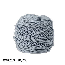 Silver 190g 8-Ply Milk Cotton Yarn for Tufting Gun Rugs, Amigurumi Yarn, Crochet Yarn, for Sweater Hat Socks Baby Blankets, Silver, 5mm