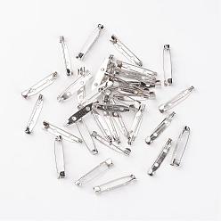 Platinum Iron Brooch Findings, Back Bar Pins, Platinum, 30mm long, 5mm wide, 6mm thick, hole: 1.5mm