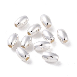 Silver 925 Sterling Silver Beads, Barrel, Silver, 8x5mm, Hole: 2mm, about 34Pcs/10g