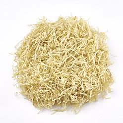 Pale Goldenrod Decorative Raffia Tissue Scraps Paper Packing Material, For Gift Filler, Pale Goldenrod, 2~4mm, about 20g/bag