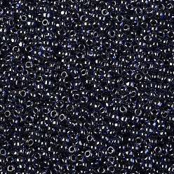 (362) Crystal Navy Blue Lined Luster Cuentas de semillas redondas toho, granos de la semilla japonés, (362) lustre forrado de cristal azul marino, 8/0, 3 mm, agujero: 1 mm, Sobre 1110 unidades / 50 g