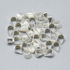 Серебро 925 серебристая линза на поруки, распаяны, с печатью 925, серебряные, 6.5x4.5x3.5 мм, отверстие : 3.5x5 мм