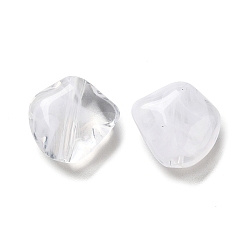 White Transparent Acrylic Beads, White, 15x15x8mm, Hole: 1.6mm, about 595pcs/500g