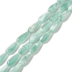 Natural Glass Natural Glass Beads Strands, Teardrop, 16~17x6mm, Hole: 1mm, about 24pcs/strand, 15.94 inch(40.5cm)