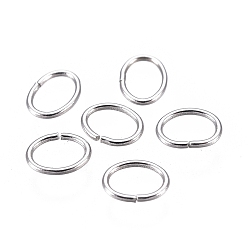 Stainless Steel Color 304 Stainless Steel Jump Rings, Open Jump Rings, Oval, Stainless Steel Color, 24 Gauge, 4.5x3.5x0.5mm, Inner Diameter: 2.5x3.5mm