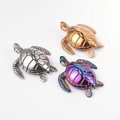Mixed Color 304 Stainless Steel Big Pendants, Turtle/Tortoise, Mixed Color, 54x48x13mm, Hole: 5x8mm