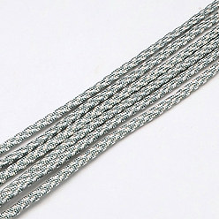 Cadet Blue 7 Inner Cores Polyester & Spandex Cord Ropes, for Rope Bracelets Making, Cadet Blue, 4mm, about 109.36 yards(100m)/bundle, 420~500g/bundle