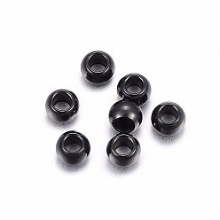 Electrophoresis Black 304 Stainless Steel Beads, Rondelle, Electrophoresis Black, 2.5x1.8mm, Hole: 1.2mm